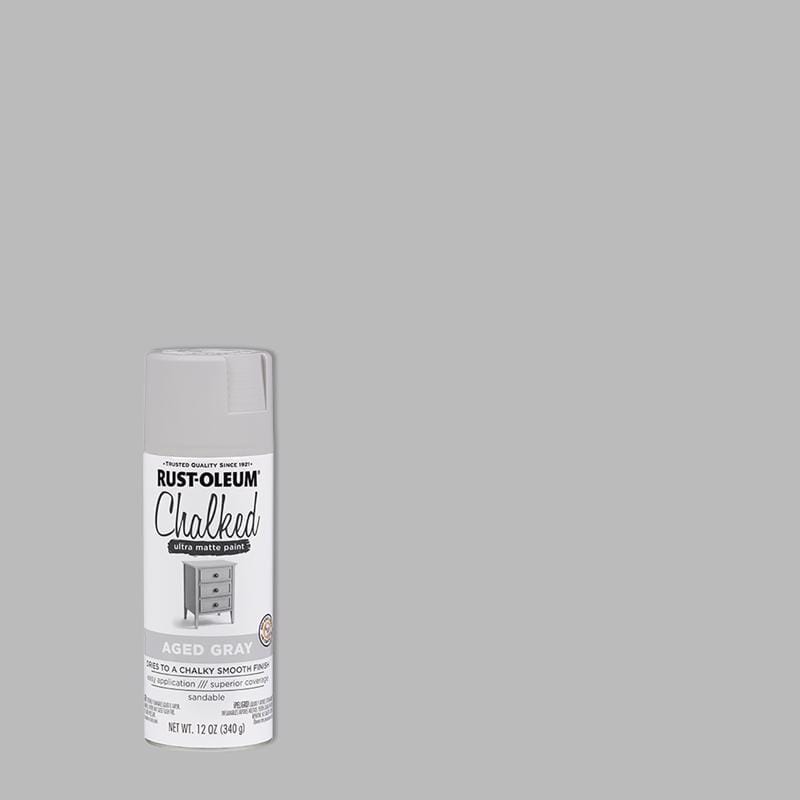 Rust-Oleum 302592 Chalked Matte Aged Gray Chalky Finish Paint 12 oz