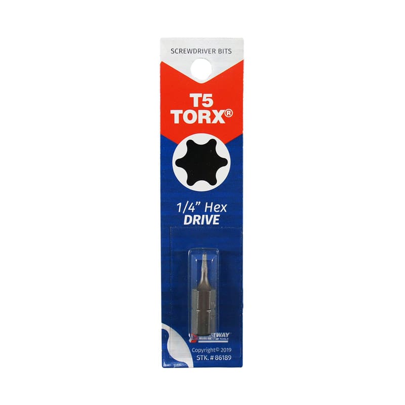 Best Way Tools B86189 Torx 1/4 in. X 1 in. L T5 Screwdriver Bit Carbon Steel 1 pc