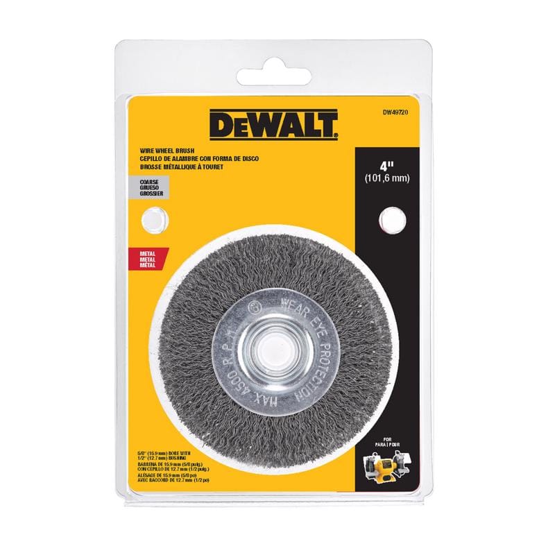Dewalt DW49720 4 in. Coarse Crimped Wire Wheel Brush Metal 4500 rpm 1 pc