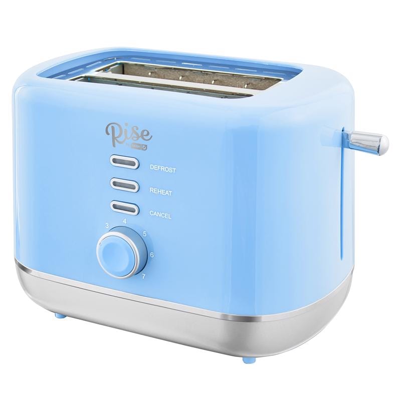 Rise by Dash RTT200GBSK06 Plastic Blue 2 slot Toaster 7.4 in. H X 7.2 in. W X 11.1 in. D