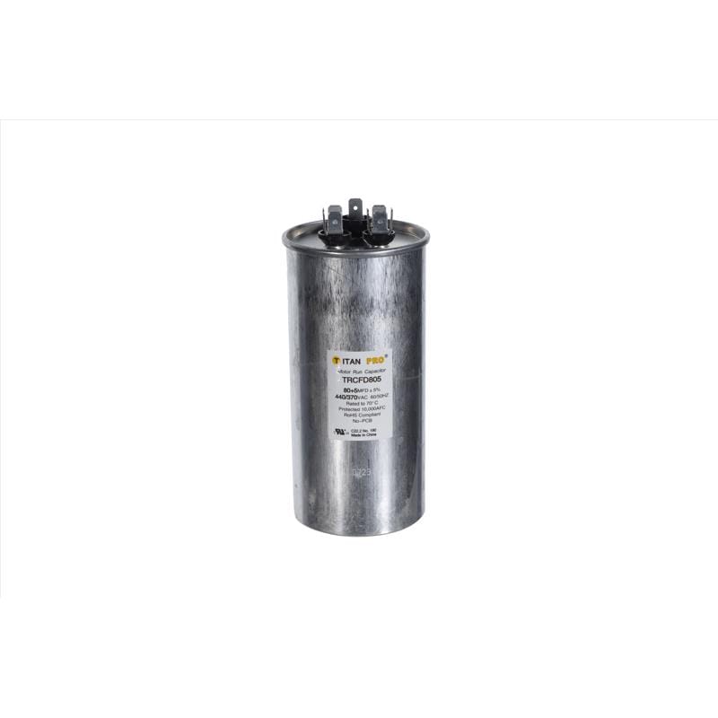 Titan Pro TRCFD805 80+5 MFD 440 V Round Run Capacitor