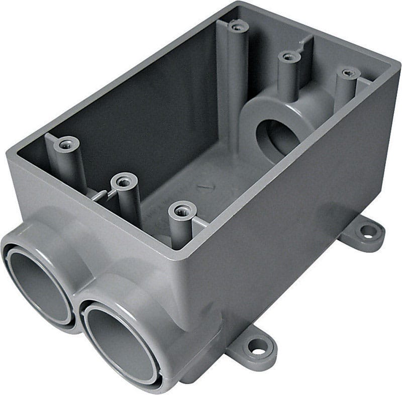 Cantex 5133545U New Work 18 cu in Rectangle PVC 1 gang Electrical Box Gray