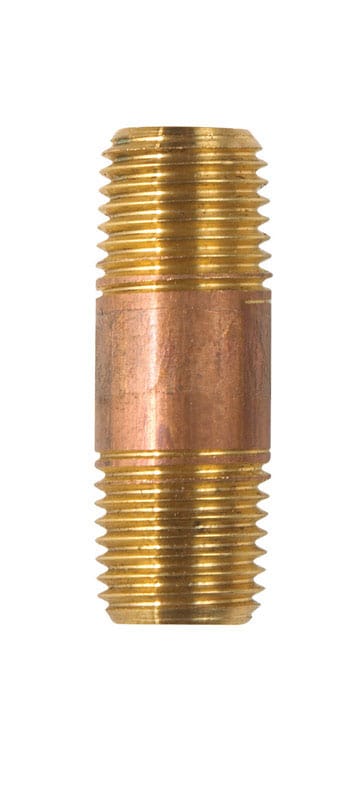 Anderson Metals 38300-0415 1/4 in. MPT in. X 1/4 in. D MPT Red Brass Nipple 1-1/2 in. L