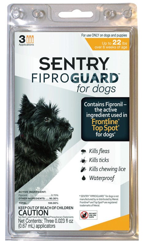 Sentry 03434 Fiproguard Liquid Dog Flea and Tick Drops 9.70%Fipronil and 90.30%Other Ingredients 0.023 oz