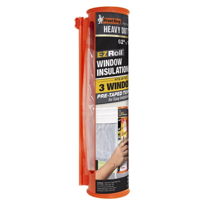 Frost King EZ833CDSP12 EZRoll Indoor Window Film Insulator Kit 126 in. L X 62 in. W 1 pk