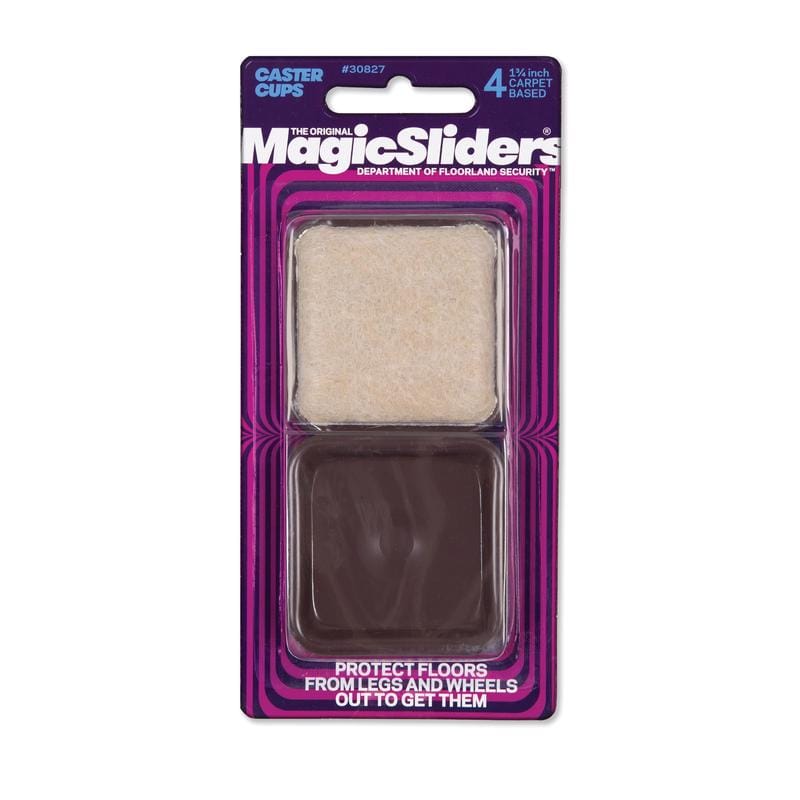 Magic Sliders 30827 Plastic Caster Cup Brown Square 1-3/4 in. W X 1-3/4 in. L 4 pk
