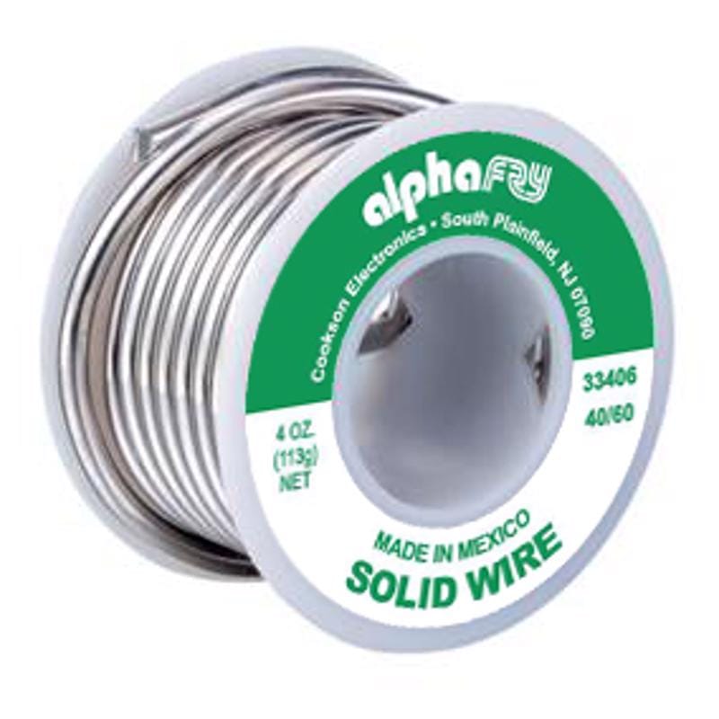 Alpha Fry 33406 4 oz Solid Wire Solder Tin/Lead 40/60 1 pc