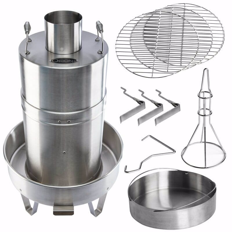 Orion Cooker OC101 Original Wood Chips Vertical Outdoor Convection Cooker Silver