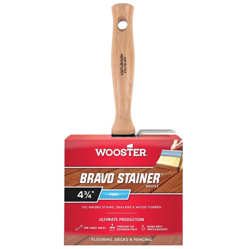 Wooster F5116-4 3/4 Bravo Stainer 4-3/4 in. Firm Flat Stain Brush