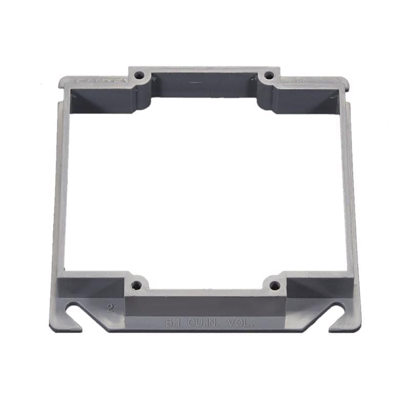 Cantex EZ08ED EZ Box Square PVC 2 gang 4 in. H X 4 in. W Mud Ring