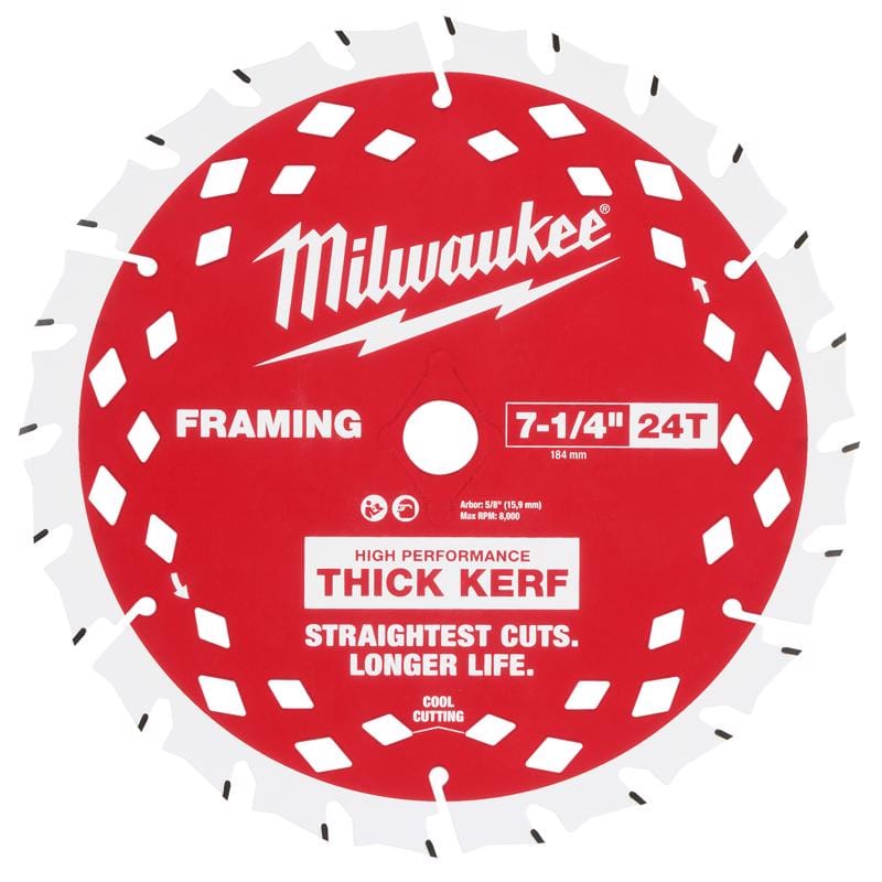 Milwaukee 48-40-0740 7-1/4 in. D X 5/8 in. Carbide Circular Saw Blade 24 teeth 1 pk