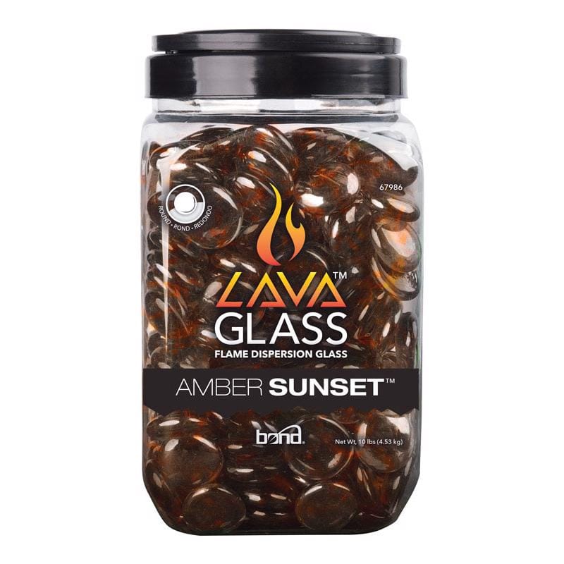 Bond 67986 Amber Sunset Gloss Glass Fire Pit Lava Glass