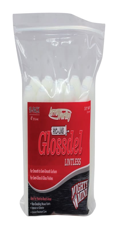 ArroWorthy 4-GL3CK 0400 Pro-Line Fabric 4 in. W X 3/8 in. Mini Paint Roller Cover 10 pk