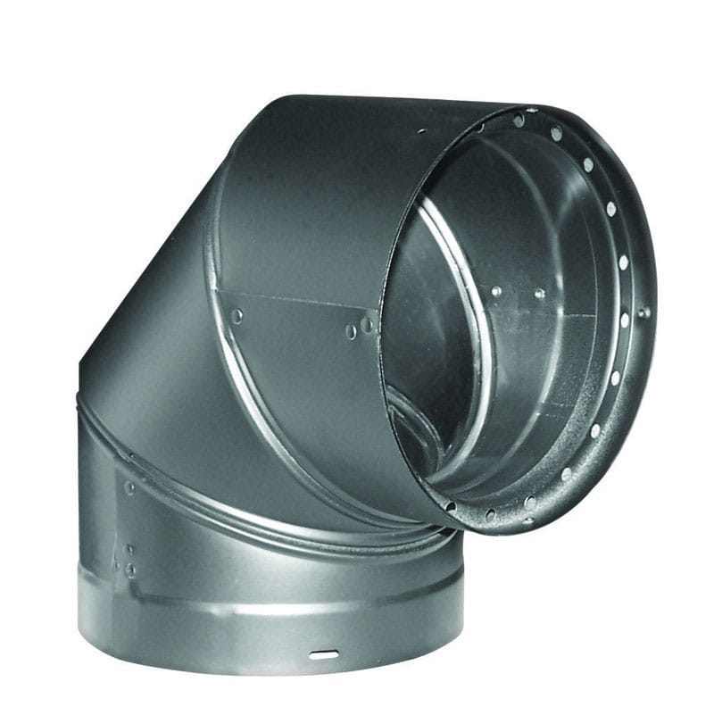 DuraVent 6DVL-E90 DVL 6 in. D X 6 in. D 90 deg Galvanized Steel Double Wall Elbow