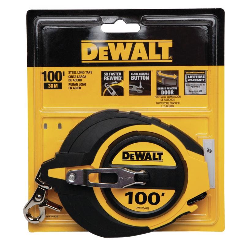 Dewalt DWHT34036 100 ft. L X 0.38 in. W Closed Case Long Tape Measure 1 pk