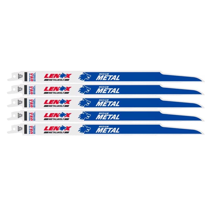 Lenox 21510118R METALWOLF 12 in. Bi-Metal WAVE EDGE Reciprocating Saw Blade 18 TPI 5 pk