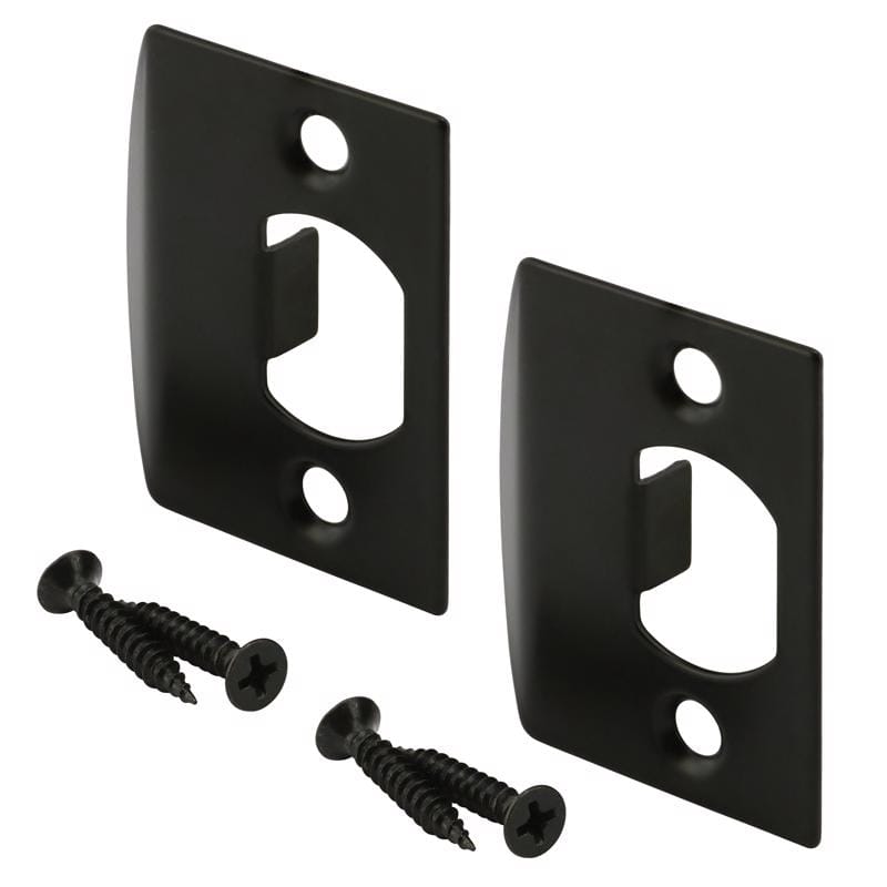 Prime-Line E 2793 2.25 in. H X 3.75 in. L Black Steel Latch Strike Plate