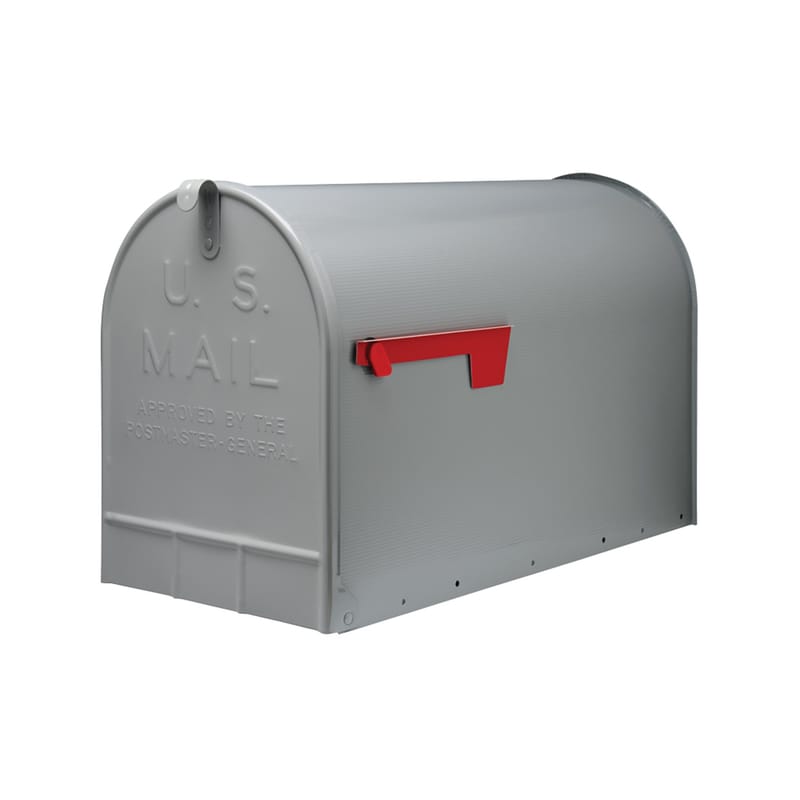 Architectural Mailboxes ST2000AM Stanley Classic Galvanized Steel Post Mount Gray Mailbox