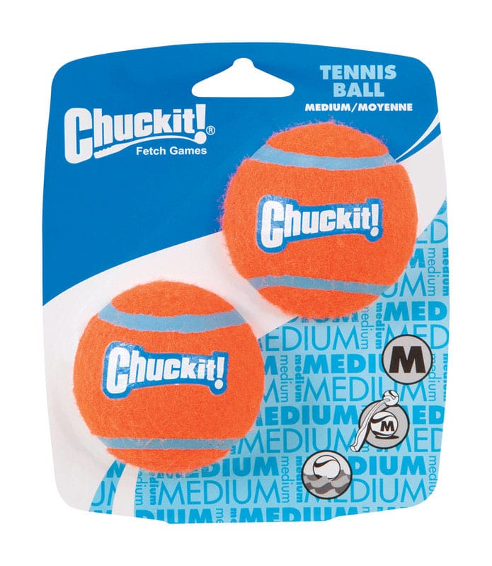 Chuckit! 057402 For Dog Blue/Orange Rubber Ball Launcher Tennis Balls Medium 2 pk