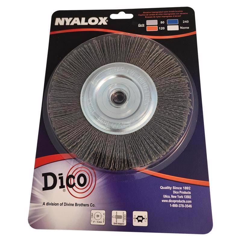 Dico 7200060 Nyalox 6 in. Coarse Crimped Mandrel Mounted Wheel Brush Nylon 4500 rpm 1 pc