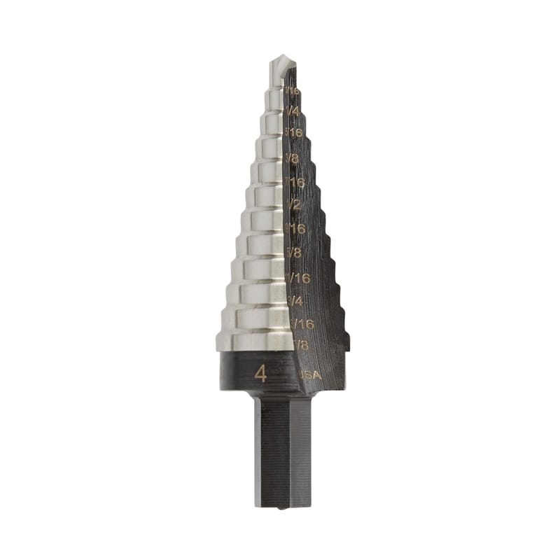 Irwin 10234 Unibit 3/16 to 7/8 in. X 6 in. L High Speed Steel Step Drill Bit Square Shank 1 pc