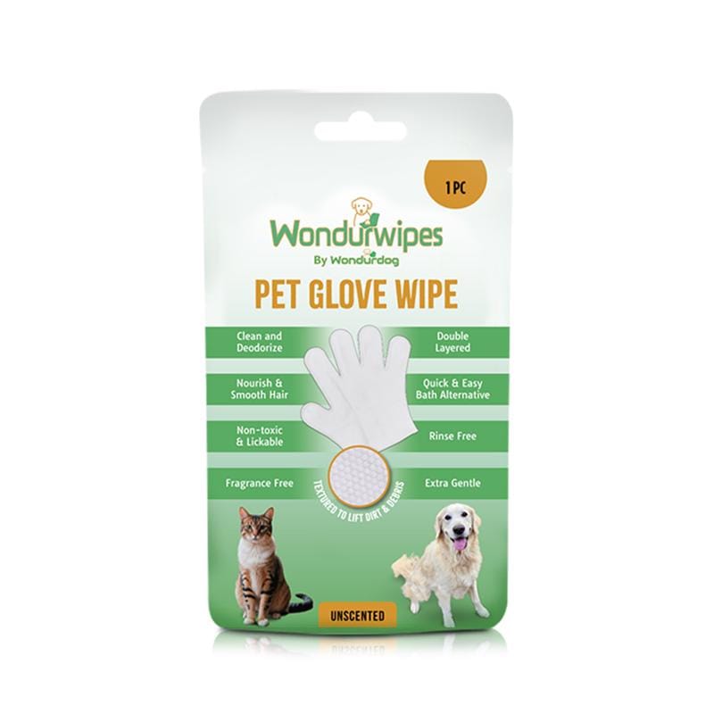 Wondurdog WDWP001NS Wondurwipes White Unscented All Pets Glove Wipes 1.5 oz 1 pk