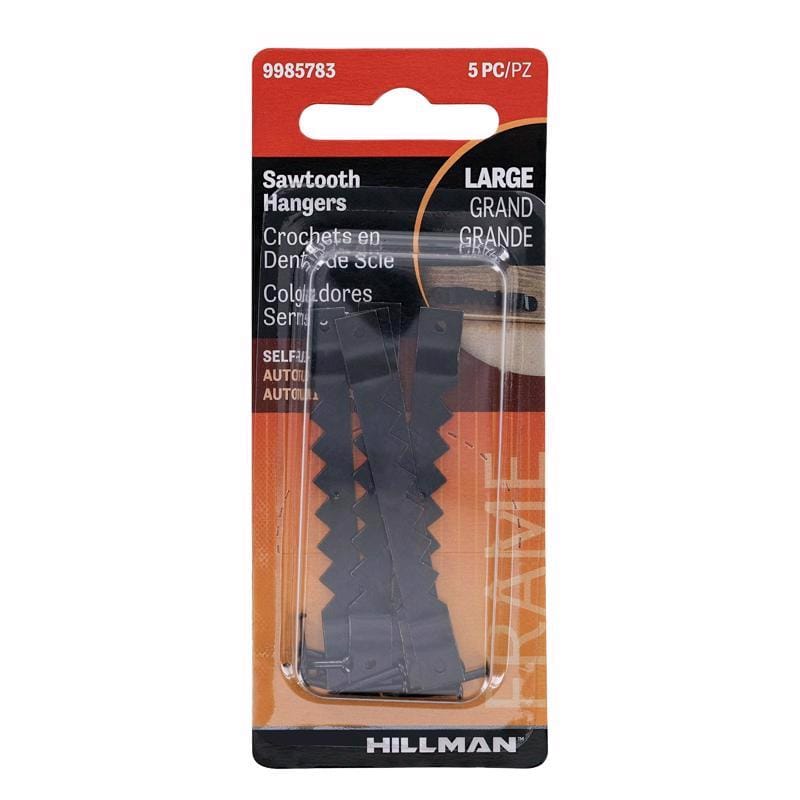 Hillman 9985783 Black Sawtooth Hanger 10 lb 5 pc