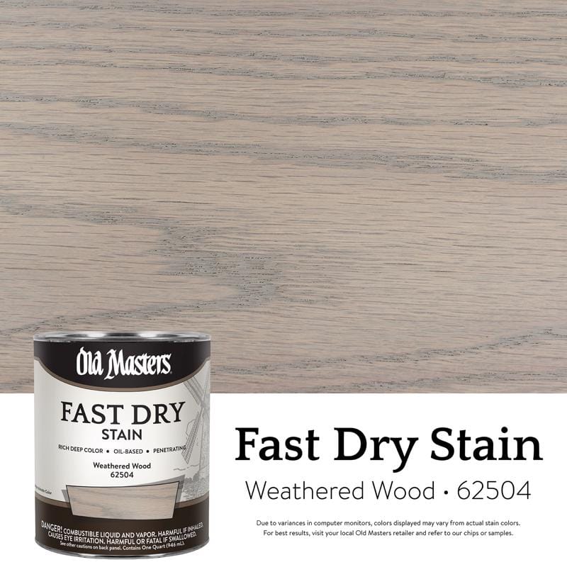 Old Masters 62504 Semi-Transparent Weathered Wood Oil-Based Alkyd Fast Dry Wood Stain 1 qt