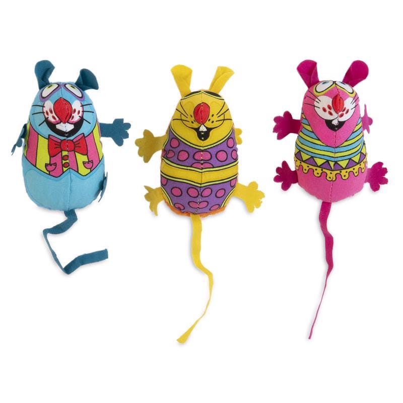 Fat Cat 650124 For Cat Assorted Plush Eeeks Cat Toy 1 pk