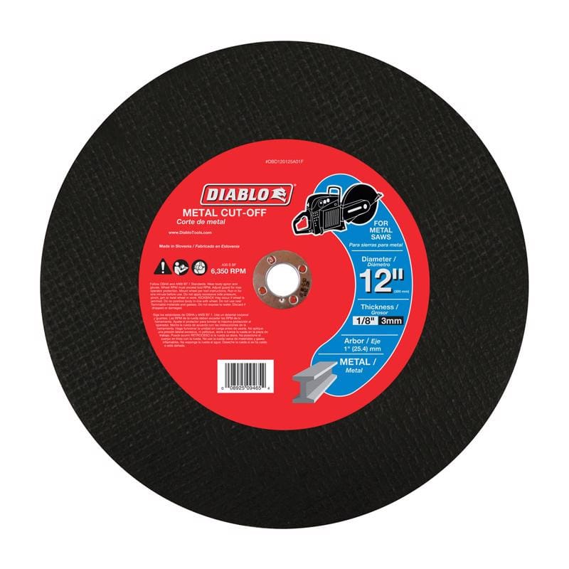 Diablo DBD120125A01F Metal Hs Cutoff Disc 12"