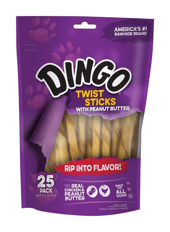 Dingo DN-15124 Peanut Butter Treats For Dogs 5.3 oz 25 pk