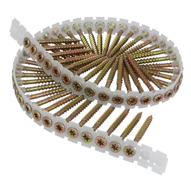 Senco 08F200YTK No. 8 X 2 in. L Rex Yellow Zinc Twin Thread Wood Screws 1000 pk