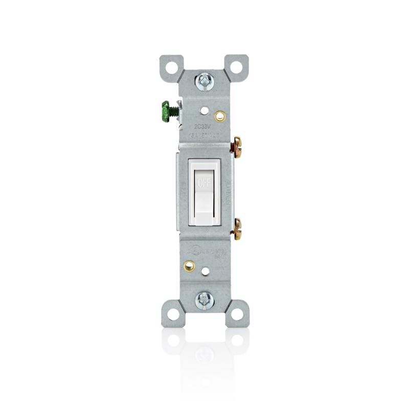 Leviton C22-01451-02W 15 amps Toggle Switch White 1 pk
