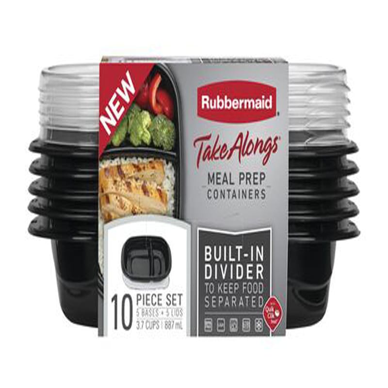 Rubbermaid 2184983 Take Alongs 3.7 cups Black Food Container and Lid 5 pk