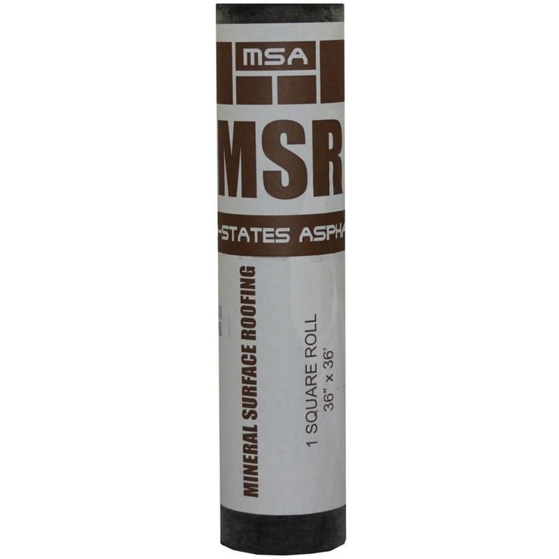 Mid-States Asphalt MSAMSRBL 3 ft. W X 36 ft. L Asphalt Mineral Surface Rolled Roofing 90 lb Black