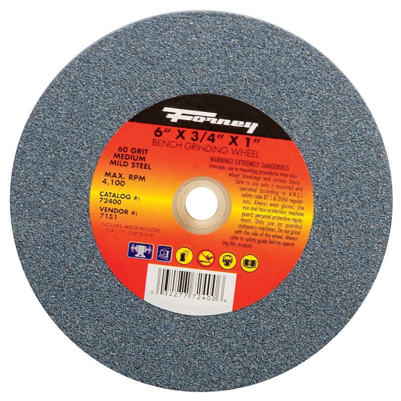 Forney 72400 6 in. D X 1 in. in. X 3/4 in. thick Bench Grinding Wheel 1 pc