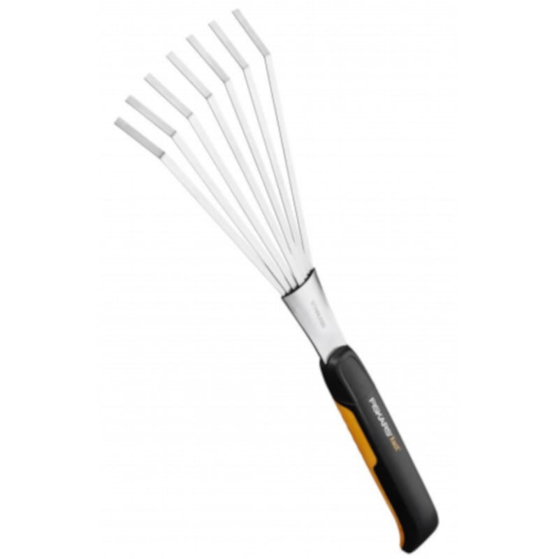 Fiskars 315520-1001 Xact 17.24 in. 7 Tine Steel Garden Rake Poly Handle