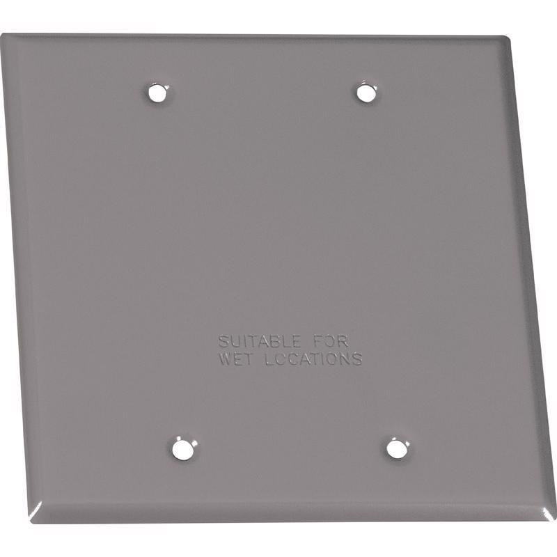 Sigma Engineered Solutions 14340 Square Stamped Steel 2 gang 4.49 in. H X 4.49 in. W Flat Box Cover