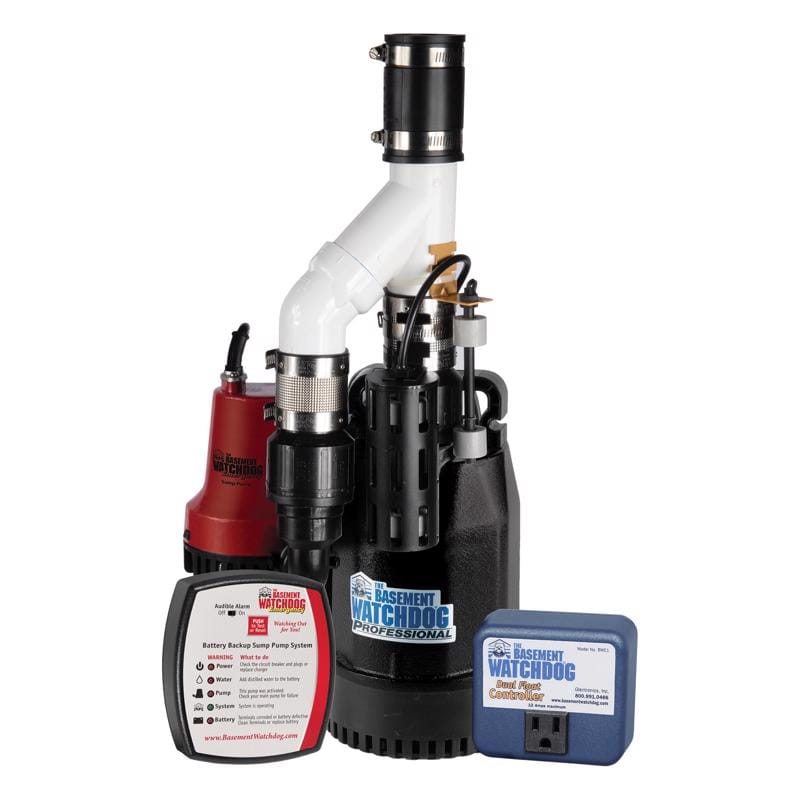 The Basement Watchdog CITE-33 1/3 HP 3,720 gph Cast Iron Dual Reed Switch AC Backup Sump Pump 10 ft