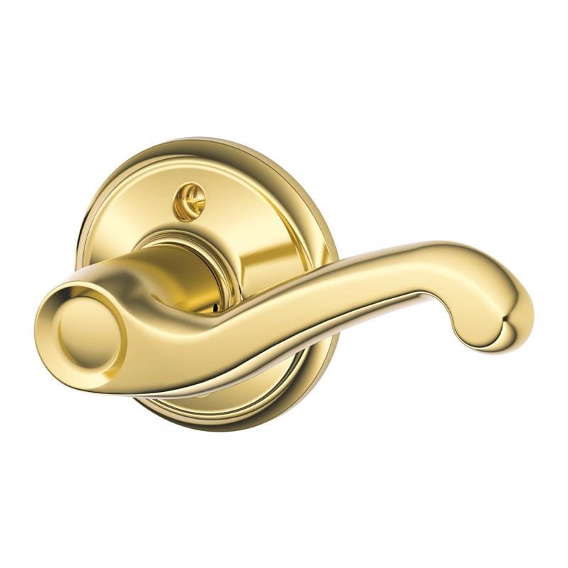 Schlage F170VFLA605RH Flair Bright Brass Dummy Lever