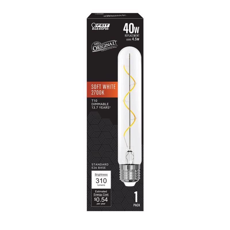Feit Electric T10L/S/CL/927CA Feit T10 E26 (Medium) Filament LED Bulb Soft White 40 Watt Equivalence 1 pk