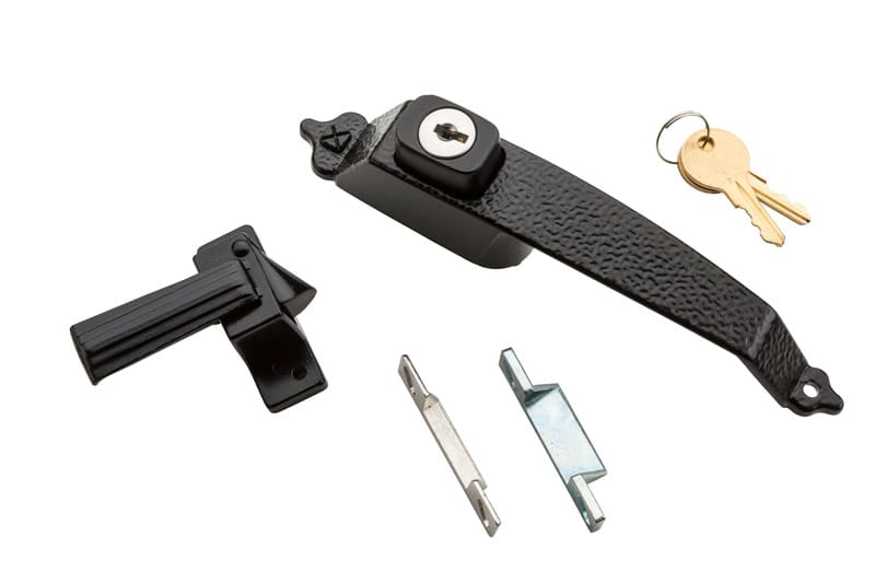 National Hardware N100-031 Matte Black Zinc Push Button Keyed Latch 1 pk
