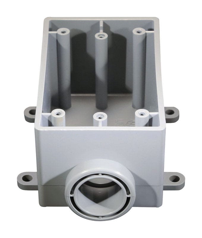 Cantex 5133365U New and Old Work 22.5 cu in Rectangle PVC 1 gang Outlet Box Gray