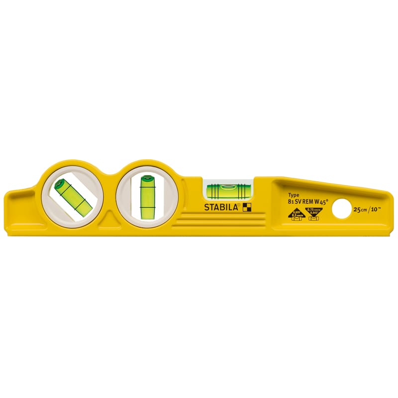Stabila 25245 10 in. Aluminum Magnetic Type 81 SMW45 Torpedo Level 3 vial
