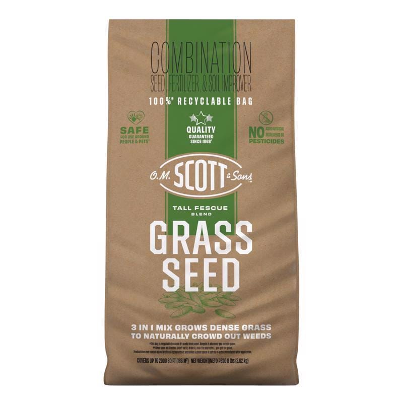 O.M. Scott & Sons 18439C Tall Fescue Grass Sun or Shade Fertilizer/Seed/Soil Improver 8 lb