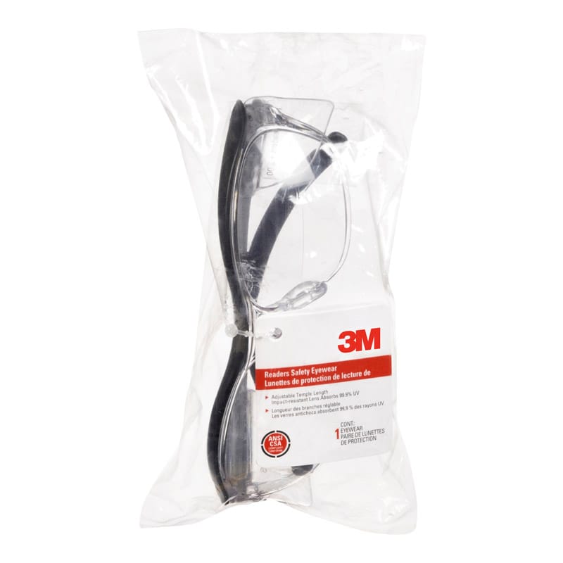 3M 91191H1-C Anti-Fog Safety Readers Clear Lens Black Frame 1 pc