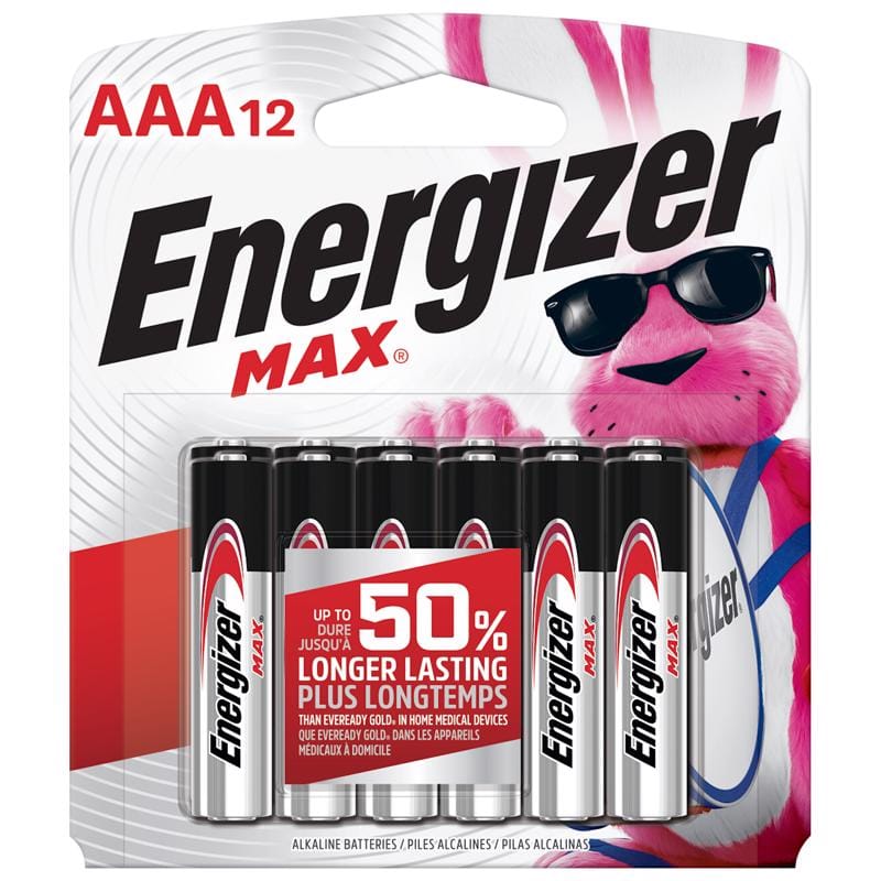 Energizer E92BP-12 Max AAA Alkaline Batteries 12 pk Carded
