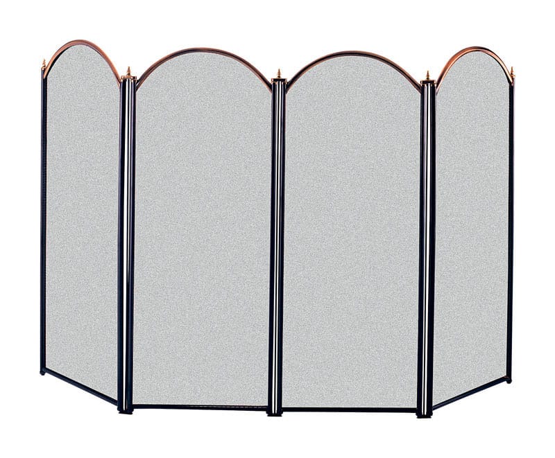 Panacea 15106 Black/Gray Antique Brass Fireplace Screen
