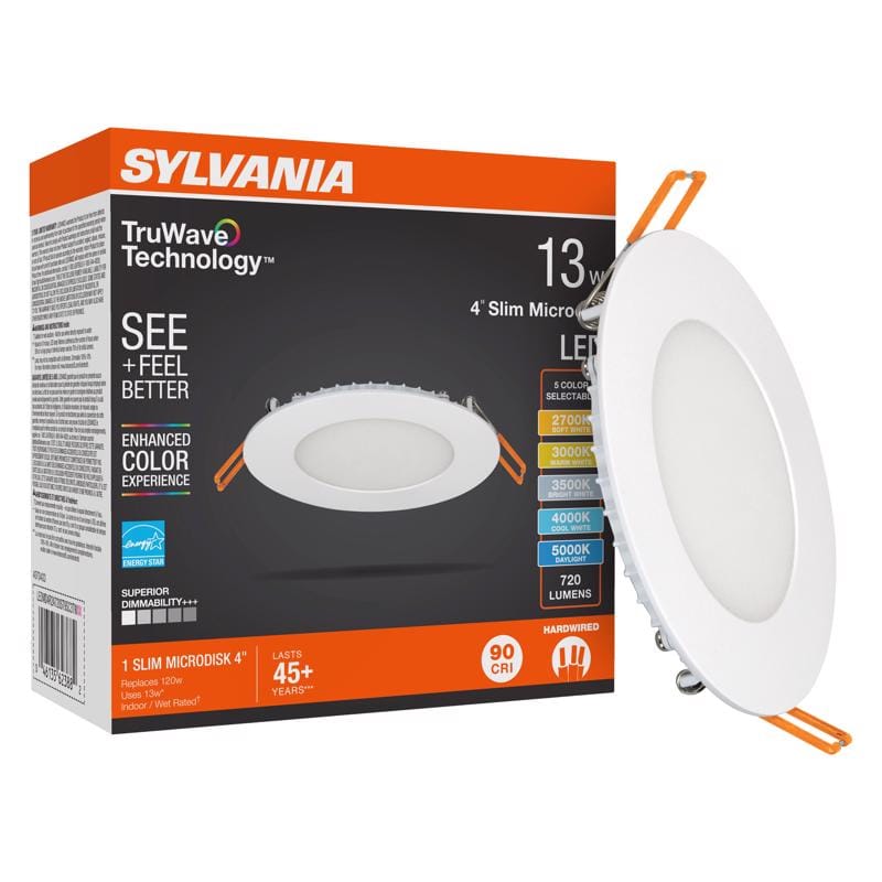 Sylvania 62388 TruWave White LED Canless Recessed Downlight 13 W