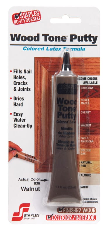 Staples 836 Wood Tone Walnut Colored Latex Putty 1.1 oz